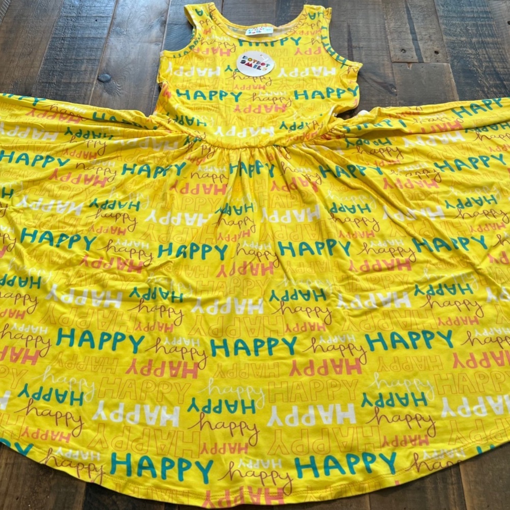 Dot Dot Smile size 8/10 girls happy tank twirl dress new